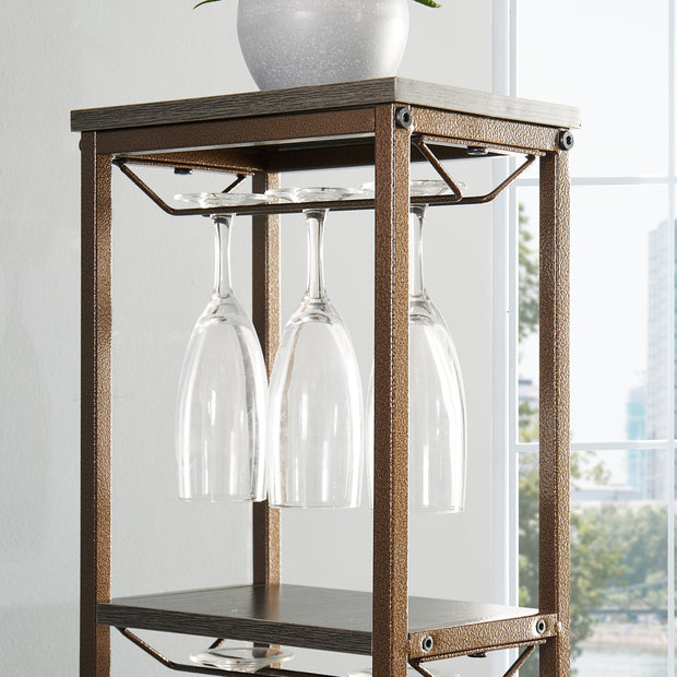 5-Tier Freestanding Wine Rack with Glass Holder & Storage Shelves