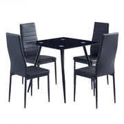 4pcs High Backrest PU Leather Dining Chairs – Modern & Comfortable Seating