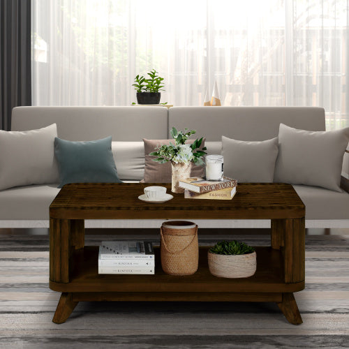 Rectangular Wooden Coffee Table – Classic & Durable Design for Living Room