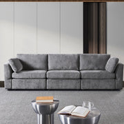 Modular Grey Chenille Sofa – Soft Seat & Back, Simple & Grand Design, Knock-Down Easy Assembly