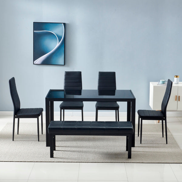 4pcs High Backrest PU Leather Dining Chairs – Modern & Comfortable Seating