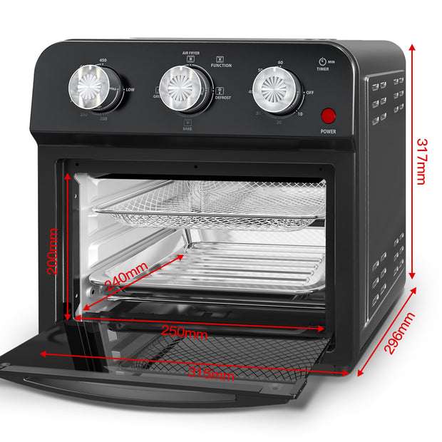 12.5 Qt Air Fryer – Multi-Function Cooking with Grill, Bake, Defrost & Presets for Fries, Pizza, Chicken, Fish & Toast, Dual Knob Control