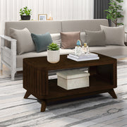 Rectangular Wooden Coffee Table – Simple & Durable Living Room Design
