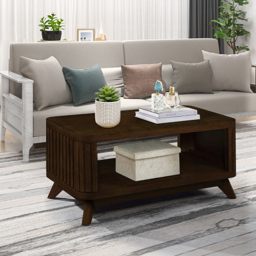 Rectangular Wooden Coffee Table – Simple & Durable Living Room Design
