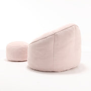 Bedding Bean Bag Sofa Chair – High-Pressure Foam Bean Bag with Padded Cushion & Footrest