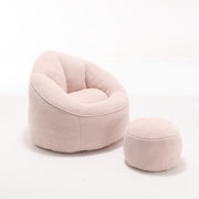 Bedding Bean Bag Sofa Chair – High-Pressure Foam Bean Bag with Padded Cushion & Footrest