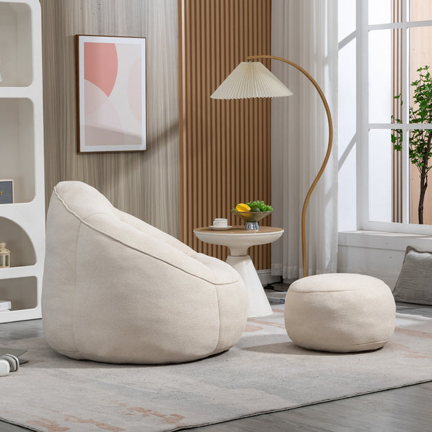 Bedding Bean Bag Sofa Chair – High-Pressure Foam with Soft Padded Cushion