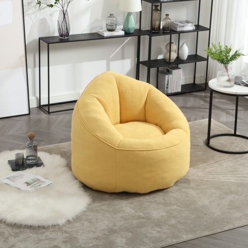 Bedding Bean Bag Sofa Chair – High-Pressure Foam Bean Bag with Padded Cushion & Footrest