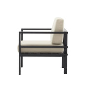 27.7" Modern Outdoor Lounge Chair with Aluminum Frame & Weather-Resistant Cushions – Sleek Patio Design