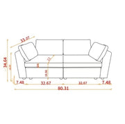 Modular White Chenille Sofa – Soft Seat & Back, Simple & Grand Design, Knock-Down Easy Assembly