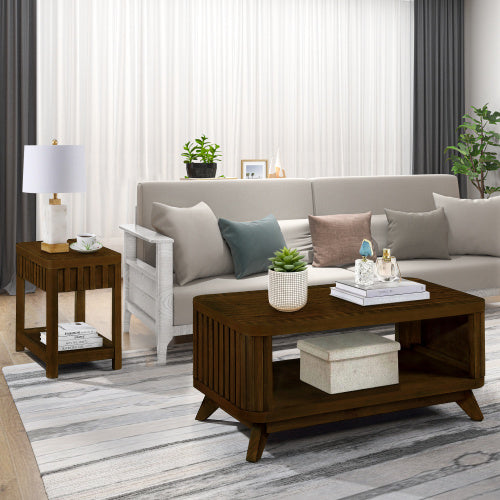 Rectangular Wooden Coffee Table – Classic & Durable Design for Living Room