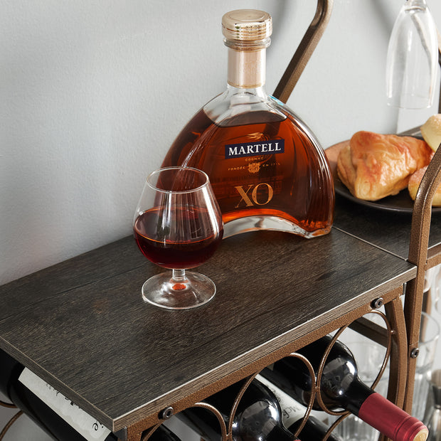 5-Tier Freestanding Wine Rack with Glass Holder & Storage Shelves
