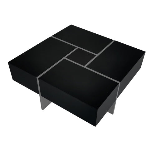 Unique Coffee Table with 4 Hidden Storage Compartments – Modern & Space-Saving Design