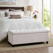 Tufted Top Storage Bench – Soft Close Design, Elegant Upholstered Seat with Hidden Storage for Bedroom, Entryway & Living Room