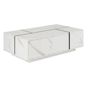 Rectangular Sliding Top Coffee Table with 2 Drawers & Hidden Storage – 47.2" Living Room Design