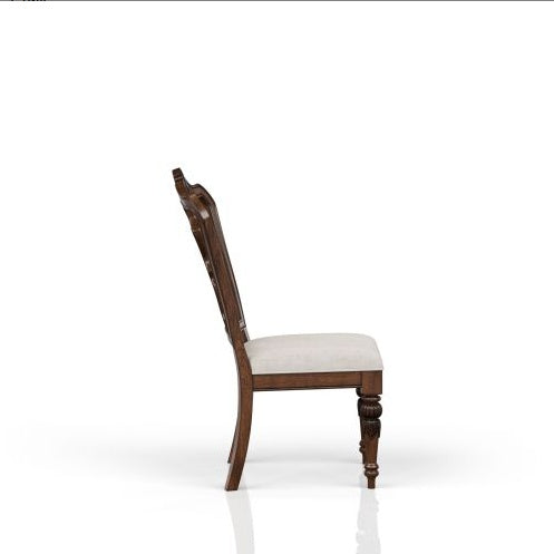 Mahogany Traditional Side Chair – Classic Design for Dining or Accent Seating