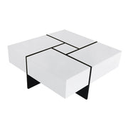 Unique Design Coffee Table with 4 Hidden Storage Compartments – Stylish & Functional
