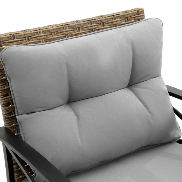 4-Piece Patio Sectional Sofa Set – KD Rattan Wicker Outdoor Garden Furniture