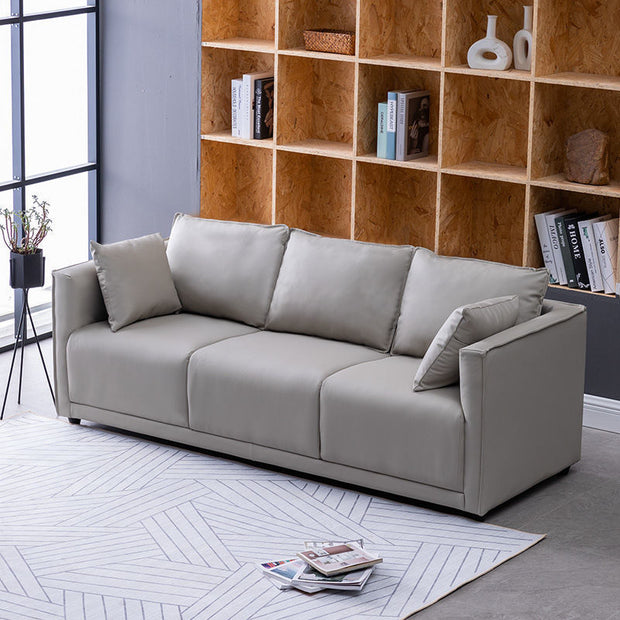 Household Fashion Simple Solid Colour PU Sofa – Modern & Easy-Clean Design