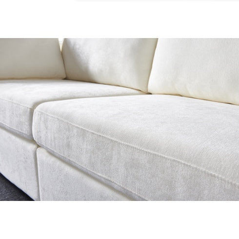 Modular Grey Chenille Sofa – Soft Seat & Back, Simple & Grand Design, Knock-Down Easy Assembly