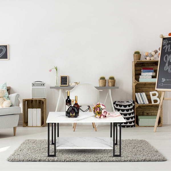 2-Layer Marble Coffee Table – 1.5cm Thick Elegant & Durable Design