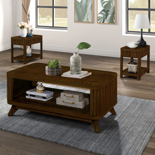 Rectangular Wooden Coffee Table – Classic & Durable Design for Living Room