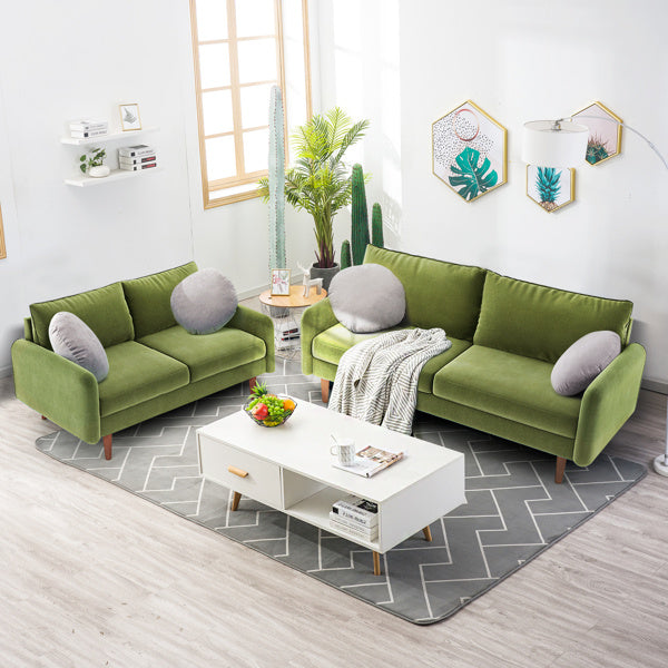 56.3-Inch Velvet Round Arm Apartment Double Sofa – Stylish & Comfortable Seating