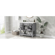 36'' Bathroom Vanity with Top Sink – Modern Cabinet with 2 Soft-Closing Doors & 6 Drawers