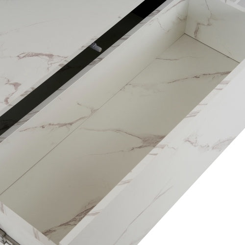 Rectangular Sliding Top Coffee Table with 2 Drawers & Hidden Storage – 47.2" Living Room Design