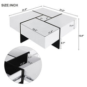 Unique Design Coffee Table with 4 Hidden Storage Compartments – Stylish & Functional