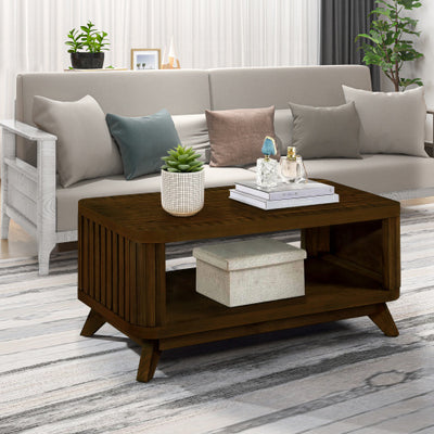 Rectangular Wooden Coffee Table – Classic & Durable Design for Living Room