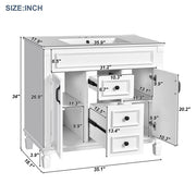 36'' Bathroom Vanity with Top Sink – Modern Storage Cabinet with 2 Soft-Closing Doors & 2 Drawers