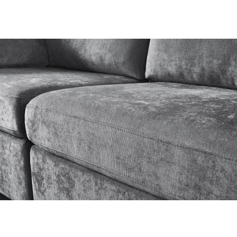 Modular Grey Chenille Sofa – Soft Seat & Back, Simple & Grand Design, Knock-Down Easy Assembly