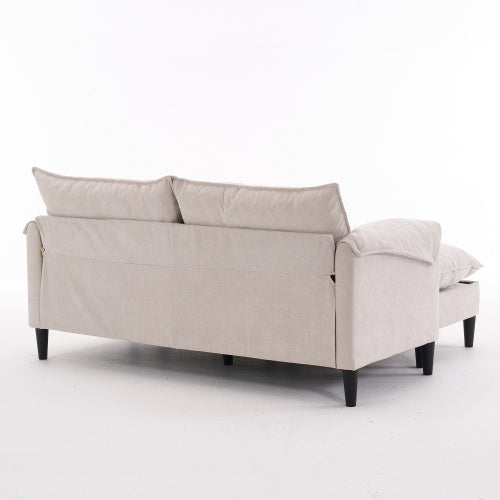 Convertible U-Shaped Combination Sofa with Footstools & Storage – Gray 2-Seater Sofa for Living Room, Bedroom, Office & Small Spaces