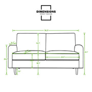 56.3-Inch Velvet Round Arm Apartment Double Sofa – Stylish & Comfortable Seating