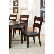 Dark Cherry Solid Wood Dining Chairs – Set of 2, Transitional Style with Padded Leatherette Seats