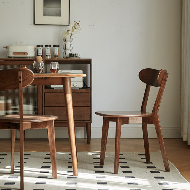 2 PCS FAS Grade Oak Dining Chairs – Natural Wood, Made in USA