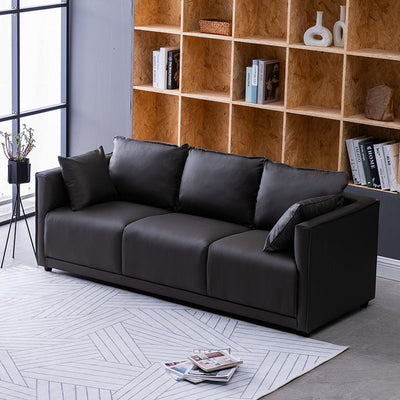 Household Fashion Simple Solid Colour PU Sofa – Modern & Easy-Clean Design