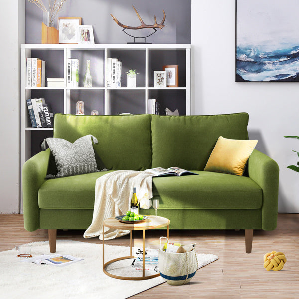 56.3-Inch Velvet Round Arm Apartment Double Sofa – Stylish & Comfortable Seating
