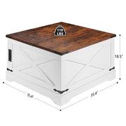 Vintage White Multi-Functional Lifting Coffee Table – Modern 90cm Design for Living & Dining