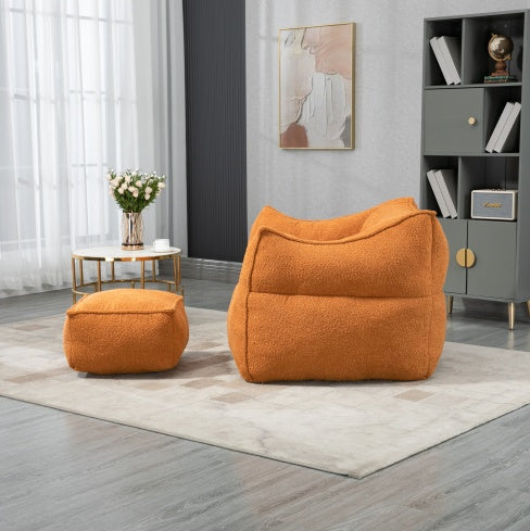 COOLMORE Bean Bag Chair with Footstool – High-Back Lazy Sofa for Adults & Kids, Indoor/Outdoor Use