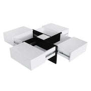 Unique Design Coffee Table with 4 Hidden Storage Compartments – Stylish & Functional