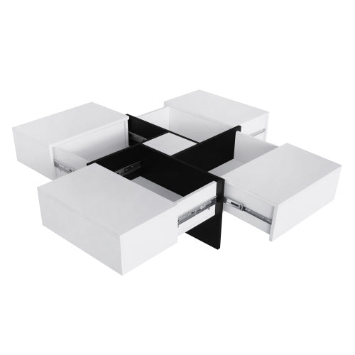 Unique Design Coffee Table with 4 Hidden Storage Compartments – Stylish & Functional