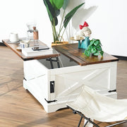 Vintage White Multi-Functional Lifting Coffee Table – Modern 90cm Design for Living & Dining
