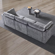 Modular Grey Chenille Sofa – Soft Seat & Back, Simple & Grand Design, Knock-Down Easy Assembly