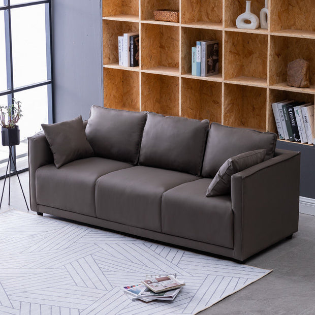 Household Fashion Simple Solid Colour PU Sofa – Modern & Easy-Clean Design