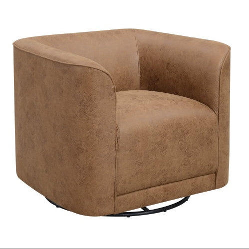 Wallace Bay Brella Brown Swivel Accent Chair – Modern Living Room Chair with Comfort & Style