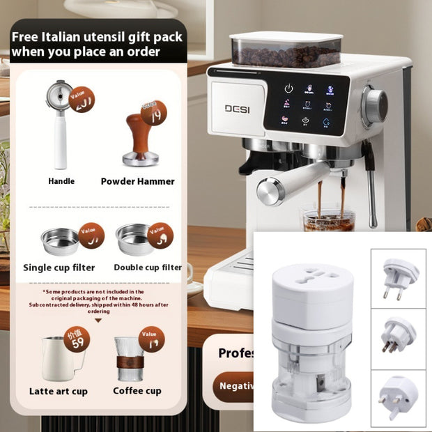 Double Extraction Espresso Coffee Machine – Household Steam Milk Frother for Barista-Style Drinks