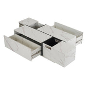 Rectangular Sliding Top Coffee Table with 2 Drawers & Hidden Storage – 47.2" Living Room Design