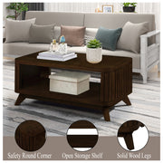 Rectangular Wooden Coffee Table – Simple & Durable Living Room Design